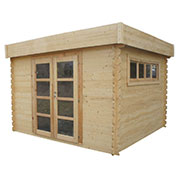 abri de jardin en bois soleil -bois 28mm-toit plat